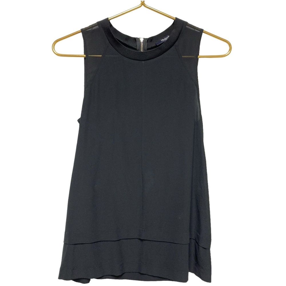 Madewell 100% Silk Sleeveless Tank Top Size‎ XS Zip Back Swing Flowy Fit